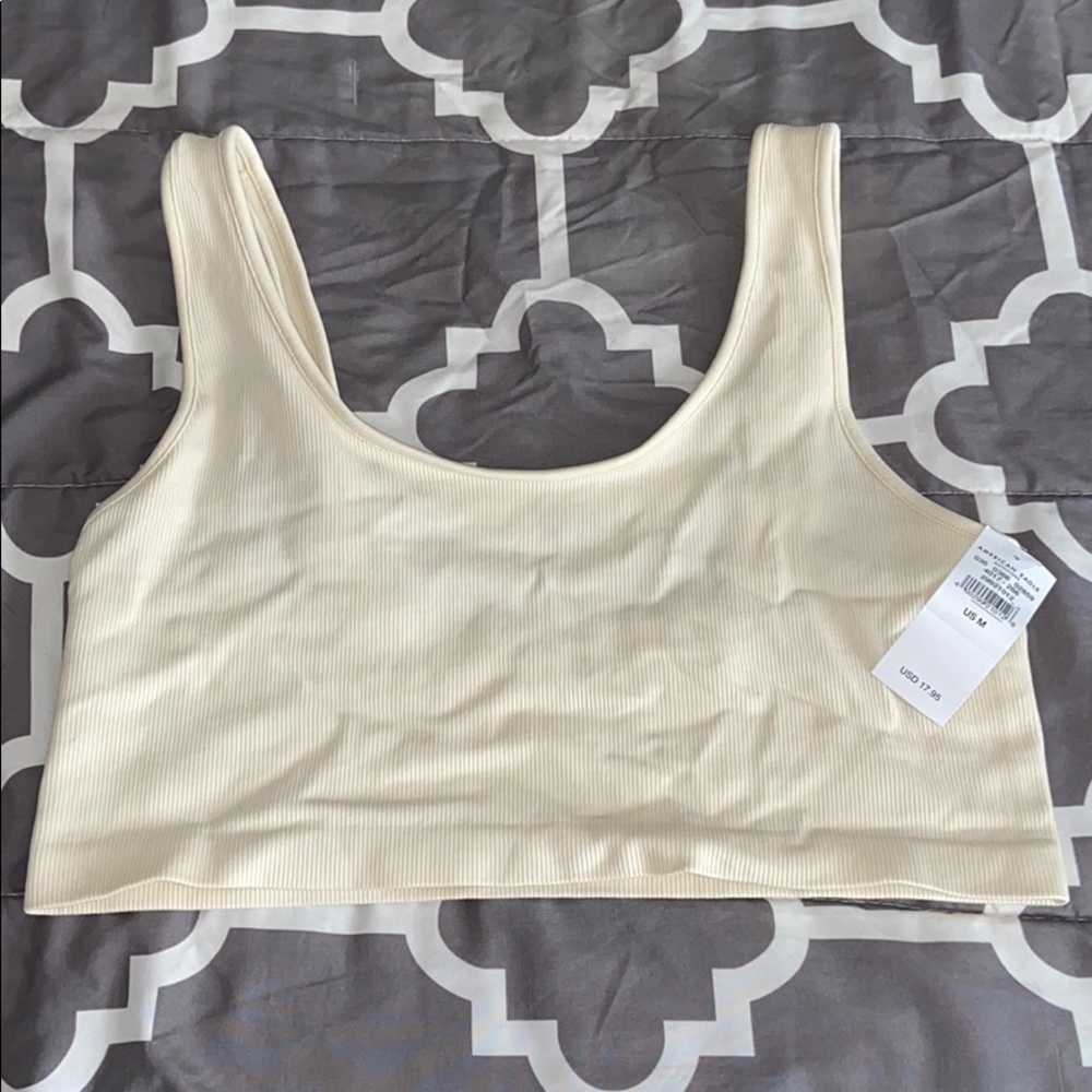 NWT. American Eagle ribbed cropped tank/bralette.